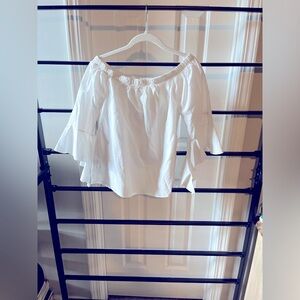 Womens Sweet Wanderer White Off The Shoulder Shirt Top Large